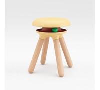 Cat stool, Round footrest for both humans and cats,360°rotating cat ball,Large seating area,Plastic material, Anti-Slip Feet,for Vanity Bedroom, Bathroom, Dorm Yellow 34x34x43cm