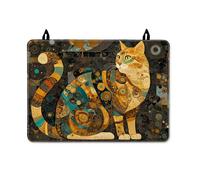 Cat Stove Top Cover for Electric Stove, Artistic Modern Swirls Circles None Gold Waterproof Cover for Glass Top Electric Everyday Kitchen Use Decor 28x20 Inch