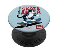 Cat Streetwear Cool Skateboarding Aesthetic Design PopSockets Adhesive PopGrip