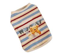 Cat Striped Shirt Vest | Cute Pattern Soft Comfortable Breathable Summer Clothes | Pet Shirt for Hot Weather/Spring/Fall | Lightweight Polyester Material (Red)