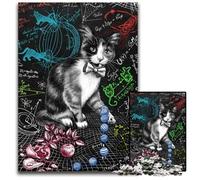 Cat Studying Gravity B1000 Piece Jigsaw Puzzles for Adults Challenging Brain Teaser for Teenagers Family Game Night Fun 1000 PCS(38x26cm)