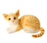 Cat Stuffed Animal, Lifelike Tabby Kitten Plushie Realistic Soft Fluffy Home Decor Cuddle Companion Plush Gift for Kids Adults(Lying Orange Cat,25cm/9.8")
