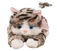 Cat Stuffed Animal | Soft Huggable Realistic Funny Doll - Black Striped Plush Cat Stuffed Doll | for Home Bedroom Living Room Sofa Boys Girls Teens Adults Collectors