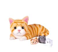 Cat Stuffed Animal With Babies Inside Belly Pregnant Cat Mommy With 3 Cute Stuffed Easter Birthday Surprise (Orange, 32x16cm)