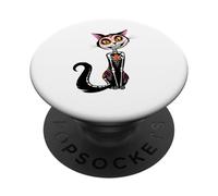 Cat Sugar Skull Dia de Los Muertos, Day of The Dead PopSockets Adhesive PopGrip