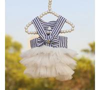 Cat Summer Dress Dog Lace Skirt Pet Clothing Chihuahua Stripe Skirt Puppy Cat Princess Apparel Cute Puppy Clothes Cat Lace Skirt