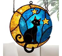 Cat Sun Catcher for Window, Acrylic Cat Moon Sun Pendants, Artistic Decorations for Living Room, Workshop, Balcony, Coffee Shop