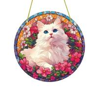 Cat Sun Catcher For Window |Window Hanging Ornament | Window Panel Pendant | Acrylic Cat Stained Ornaments Cat Sun Catcher Pendant For Daughter Mother's Day