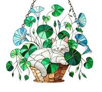 Cat Sun Catcher for Windows, Acrylic Hanging Ornaments with Chain, Vibrant Suncatcher Decoration for Balcony, Garden Wall, Home, Gardening Gifts for Women
