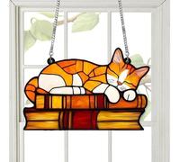 Cat Sun Catcher Indoor Window Cat Ornament Acrylic Window Sun Catcher Decorative Ornaments Art Wall Art Animal House Decoration for Wall Window Door
