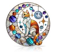 Cat Suncatcher, Vibrant Acrylic Window Sun Catcher with Rainbow Reflections, Mum Gift, Stained Glass Style Sun Catchers for Windows, Ideal for Living Rooms, Creative Home Displays, Gift for Mum