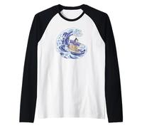 Cat Surfing - Funny Cat Raglan Baseball Tee