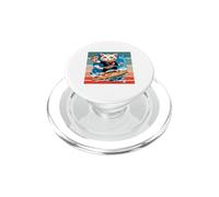 Cat Surfing Pizza Waves Adventure Fun Energy Giant Slice PopSockets PopGrip for MagSafe