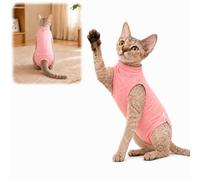 Cat Surgery Suit, Stretchy Pink Full-Body Cat Clothing, Size S, 1-Pack | Adjustable Neckline And Snap Opening, Front Leg And Open Rear Cut-Outs, For At-Home Recovery Care And Indoor Movement