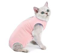 Cat Surgical Recovery Suit - Soft Stretchable Bodysuit for Post-Op Care - Prevents Licking Wounds After Spay/Neuter - Lightweight & Airy Breathable Fabric- Small to Large Cats (Pink, Small)