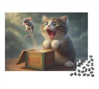 Cat Surprise Box 1000 Piece Jigsaw Puzzle Jigsaw Puzzle for Adults Mouse Play Home Decor Gift 70x50cm/1000pcs