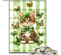 Cat Surrounded by Butterflies 1000 Pieces Jigsaw Puzzles For Teens And Adults, for Age 14+ Home Art Decor Family Games Christmas Birthday Gifts 50x75cm