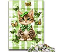 Cat Surrounded by Butterflies Jigsaw Puzzles for Teenagers 1000,Help The Brain Exercise Addictive Toys to Cultivate Patience A Work of Art (50x75cm)