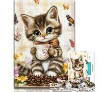 Cat Surrounded by Butterflies Jigsaws 2000 Pieces for Adults,Challenging Game And Family Play with Fully Interlocking Randomly Shaped Pieces 70x100cm
