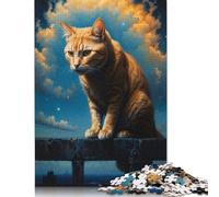Cat Surveying The Domain 1000 Piece Jigsaw Puzzle for Adult Toy Intellectual Game Educational Game for Adult Stress Relief Home Decoration 1000pcs (38x26cm)