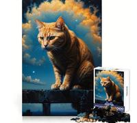 Cat Surveying The Domain 1000 Pieces Puzzles for Adults Mental Exercise Mindful Escape Snug Lock Xmas Surprise size 50x75cm