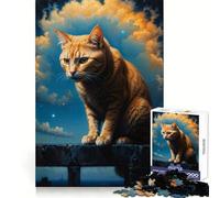 Cat Surveying The Domain 1000 Teenager Pieces Jigsaw Puzzle Reasoning Skill Light Enjoyment Sharp Cut Great Gift size 38x26cm
