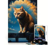 Cat Surveying The Domain Jigsaw for Teenagers 1000 Pieces Logic Practice Serene Escape Clean Edges Lovely Gift size 38x52cm