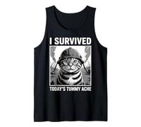 Cat Survived Today's Tummy Ache Hurts Tummy Ache Survivor Tank Top