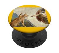 Cat Swatting God's Hand Funny Cat Meme PopSockets Adhesive PopGrip
