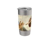 Cat Swatting God's Hand Funny Cat Meme Stainless Steel Insulated Tumbler