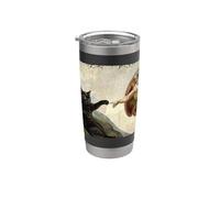 Cat Swatting God's Hand Funny Cat Meme Stainless Steel Insulated Tumbler