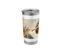 Cat Swatting God's Hand Funny Cat Meme Stainless Steel Insulated Tumbler