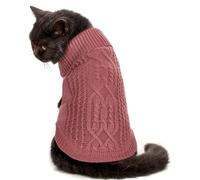 Cat Sweater Keep Your Pets Cozy, 16 Color Turtleneck Knitted Sleeveless Cat Clothes, Winter Outfits for Cats & Small Dogs During Cold Seasons (Maple Leaf Red, X-Small)