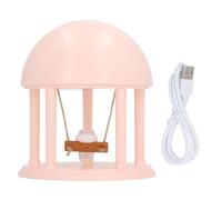 Cat Swing Night Light Ornament 5V Dimmable Creative Cartoon Bedside Table Lamp with Speaker Rechargeable Night Light for Bedroom Birthday Gifts(Pink)