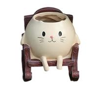 Cat Swing Plant Pots - Cute Resin Indoor Flower Pots, Adorable Plant Containers For Window Sill, Balcony, Living Room & Porch Decor