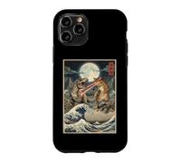 Cat T-Rex Kaiju Japanese Woodblock Ukiyo-e Art Case for iPhone 11 Pro