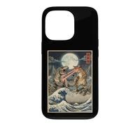 Cat T-Rex Kaiju Japanese Woodblock Ukiyo-e Art Case for iPhone 13 Pro