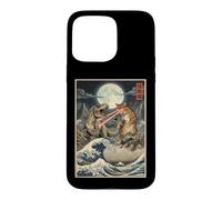 Cat T-Rex Kaiju Japanese Woodblock Ukiyo-e Art Case for iPhone 15 Pro Max