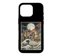 Cat T-Rex Kaiju Japanese Woodblock Ukiyo-e Art Case for iPhone 16 Pro