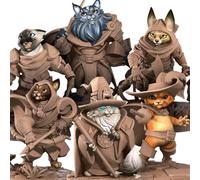 Cat Tabaxi Miniatures Set | Bite the Bullet | Tabletop TTRPG Fantasy Gaming Miniatures