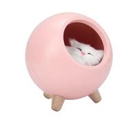 Cat table lamp, cute dual-power and USB night light, bedroom lighting (pink)