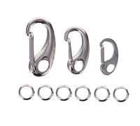 Cat Tags 3Pcs Pet Tag Quick Clip Stainless Steel Load Hook with 6Pcs Rings for Pet ID Tags Keychain Buckles Harnesses (Sliver) Id Tags for Dogs