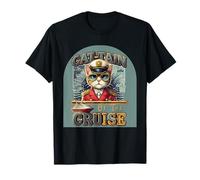 Cat-Tain Captain of Cruise Ship Vacation Meow sailing Kitten T-Shirt