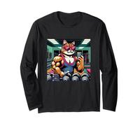 Cat Taking Gym Selfie with Dumbbell Fitness Long Sleeve T-Shirt