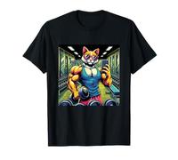 Cat Taking Gym Selfie with Dumbbell Fitness T-Shirt