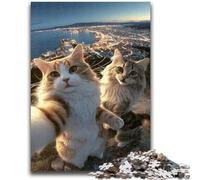 Cat Taking Selfie 1000 Pieces Jigsaw Puzzle For Adults Teens,Pattern Assembly Fun at Home Activities,Birthday Present,Travel Gifts (38x26cm)