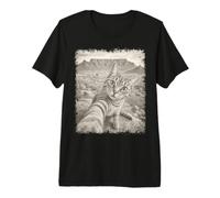 Cat Taking Selfie Table Mountain Cape Town Premium T-Shirt
