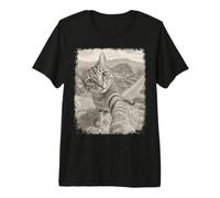 Cat Taking Selfie Teotihuacan Pyramid Mexico Premium T-Shirt