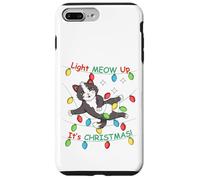 Cat Tangled in Lights Light Meow Up Its Christmas Cats Lover Case for iPhone 7 Plus/8 Plus