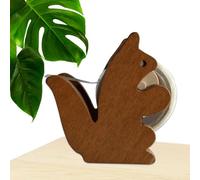 Cat Tape Dispenser,Tape Dispenser,Cute Squirrel Holder Wood Cutter | Wooden Desk Sticker, Adhesive Roll Holder,